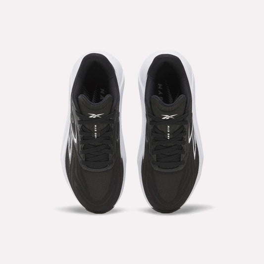 Top view of Women's Nano Gym 2.0 Training Shoes by Reebok, in black with white soles and subtle white branding on the tongue and sides, displayed against a plain white background.