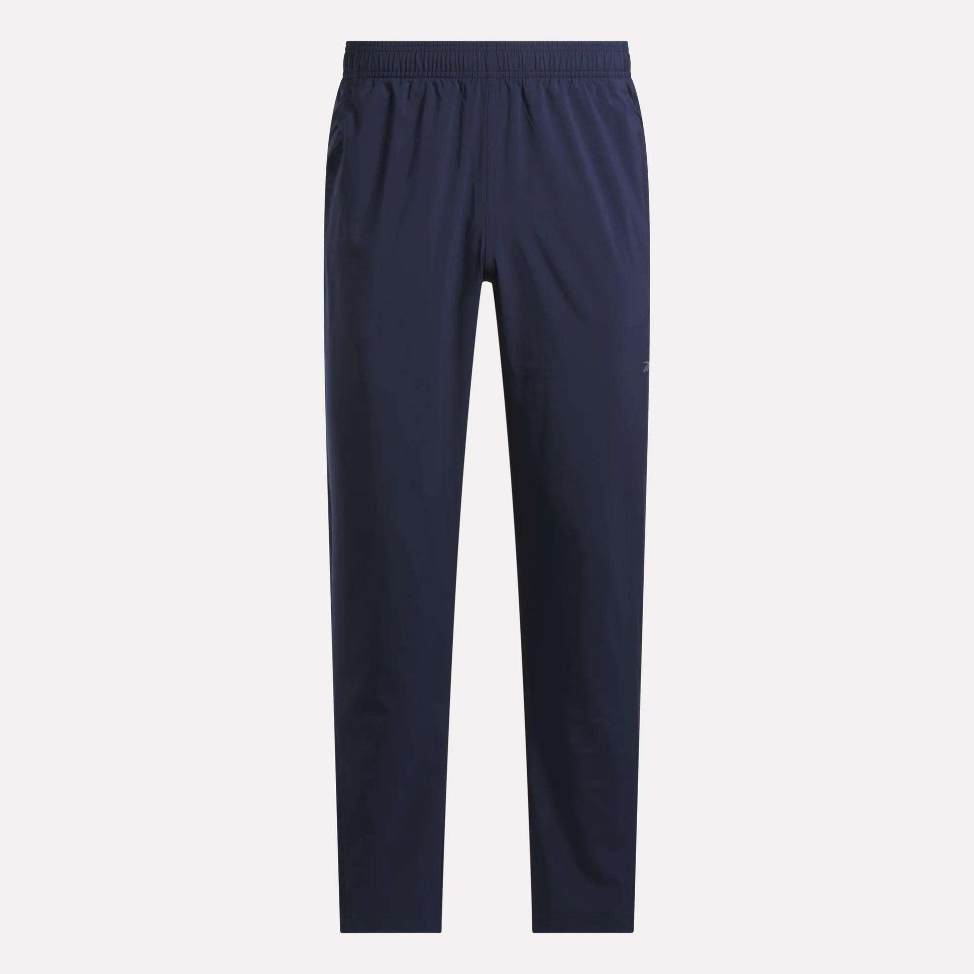 Blue Reebok Men's Train Woven Unlined Pants, ideal as lightweight workout pants.