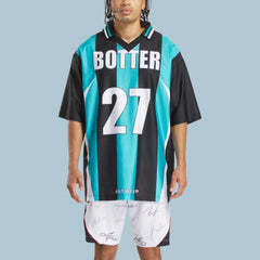 Striped Navy/Aqua Blue