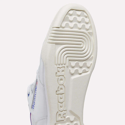 Close-up of the sole on Reebok Women's Club C 85 Shoes, featuring the Reebok logo and a textured tread pattern—an iconic choice in women’s footwear.