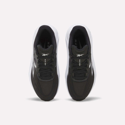 Top view of Women's Nano Gym 2.0 Training Shoes by Reebok, in black with white soles and subtle white branding on the tongue and sides, displayed against a plain white background.