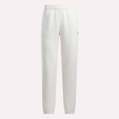 A pair of Reebok Women's Medium Vector Sweatpants with an elastic waistband and cuffs, made from a soft cotton-blend material, shown against a light background.