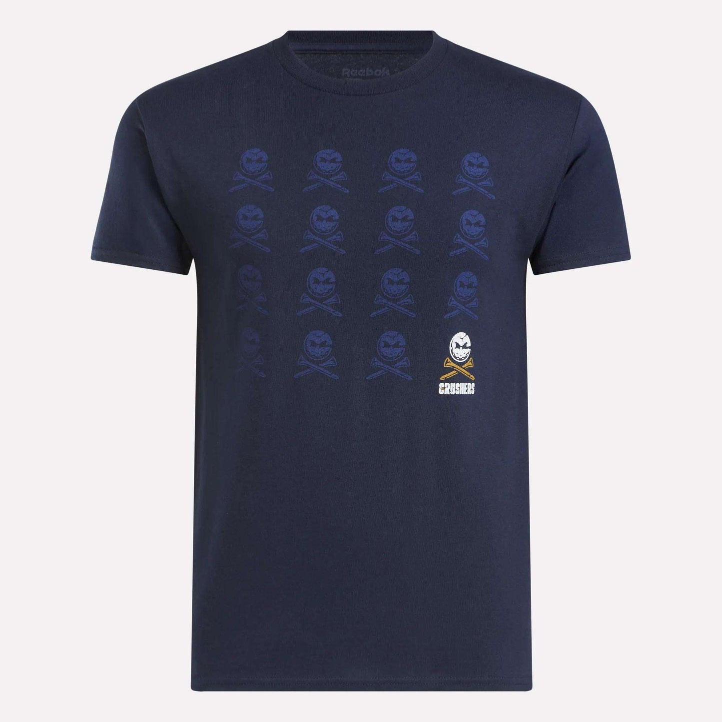 The Men's Crushers Icon Tee by Reebok features bold Crushers graphics in blue, making it perfect for fans of Bryson DeChambeau.