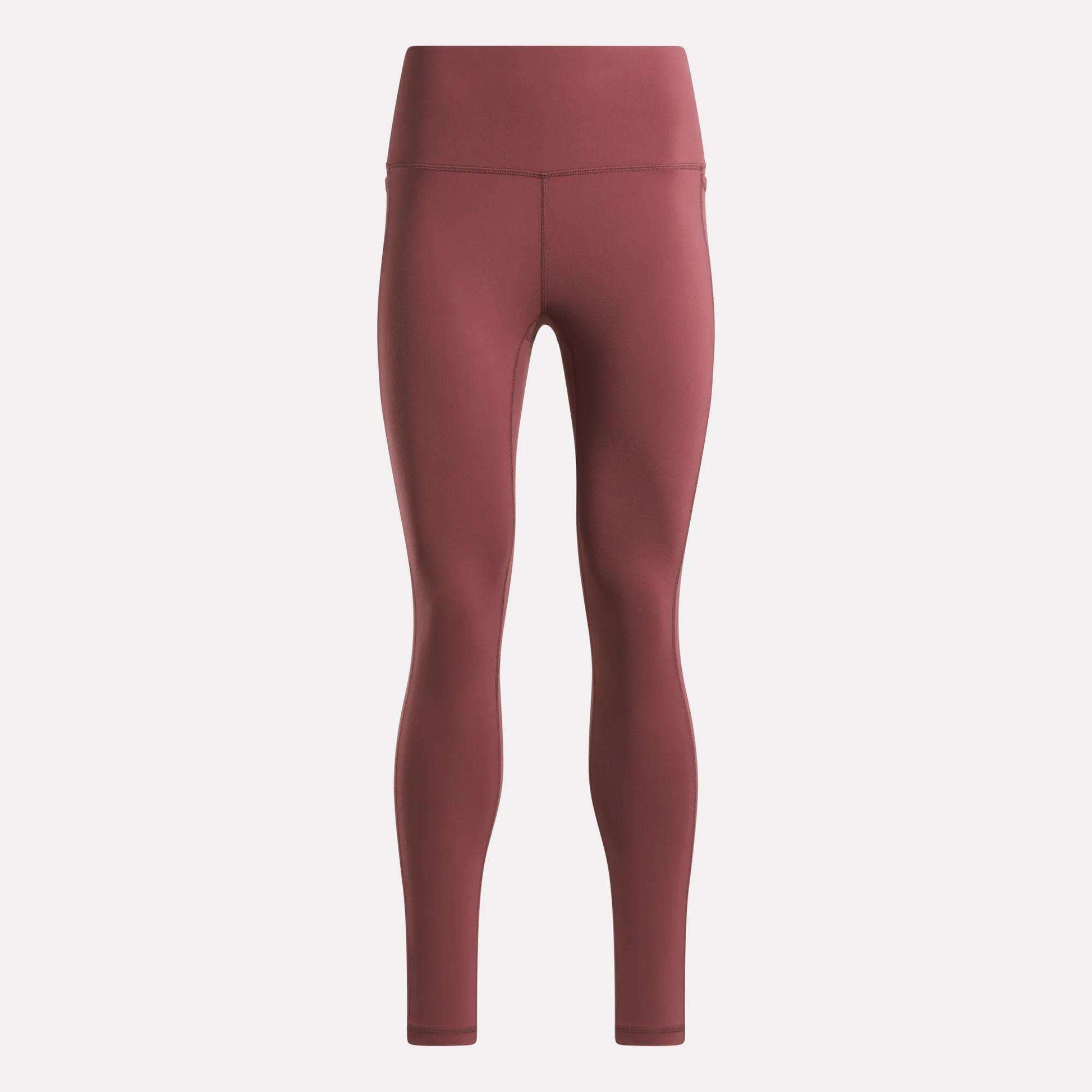 Reebok Women's Odyssey High-Rise 7/8 Leggings in solid mauve, shown against a plain light background.