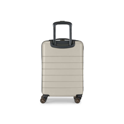 The Reebok Captain 2 Piece Luggage Set features beige hard-shell cases with spinner wheels and a black telescopic handle, shown upright against a white background—ideal for durable travel needs.