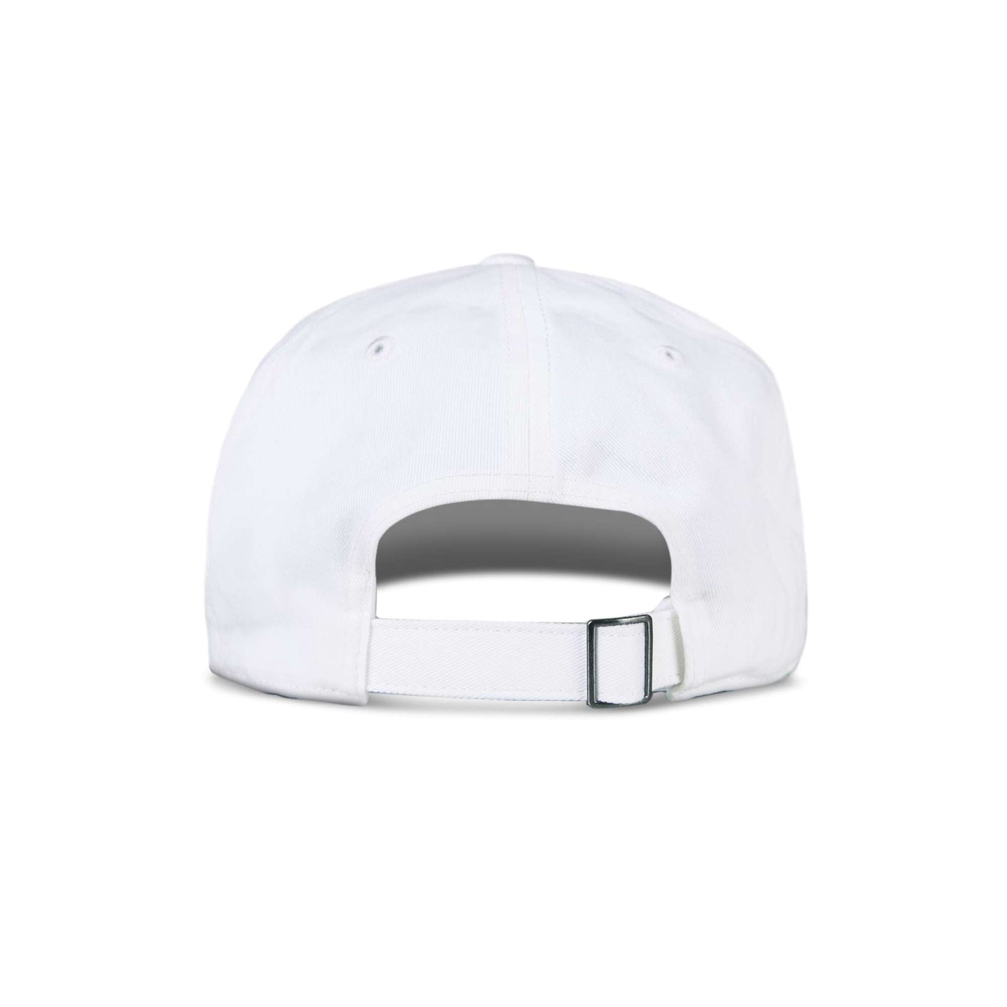 The Reebok Logo Cap is shown from the back against a plain white background, featuring a fabric strap with a metal buckle for adjusting the fit and a cutout above the strap.