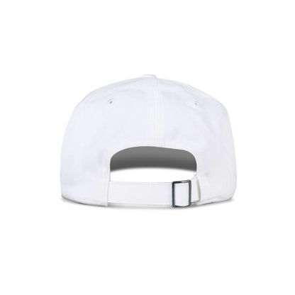 The Reebok Logo Cap is shown from the back against a plain white background, featuring a fabric strap with a metal buckle for adjusting the fit and a cutout above the strap.