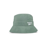 The Reebok Bucket Hat features a wide brim, eco-friendly recycled nylon, and a white embroidered logo on the front—ideal for trendsetters who care about style and sustainability.