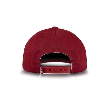 A maroon Reebok Chroma Cap baseball hat, shown from the back with an adjustable snapback closure, made of soft cotton twill and set against a white background.