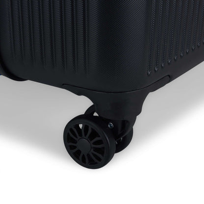 A close-up of the Reebok Action Duo 2 Piece Luggage Set, showcasing its sleek design and durable spinner wheels.