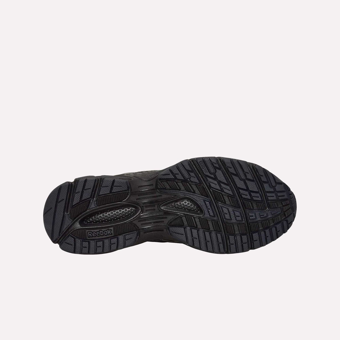 The Reebok Premier Road Ultra Shoes feature a black rubber outsole with detailed tread grooves for grip, a supportive dual-density midsole, and the Reebok logo by the heel.